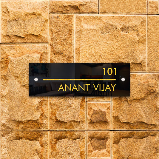 Acrylic-Name-Plate-Long-Standard-Golden-Home-_-Office-Front-View-Yellow